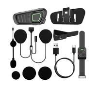 Denash Motorcycle Intercom, Bluetooth Headset with 10km Communication Range, IP67, Wireless Push To Talk Switch, for Group Radio Intercom and Helmet Speakers