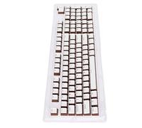 Denash PBT Key Caps US US Resistant OEM Height Ergonomic Design for Most Mechanical Keyboards 110 Keys (White dark coffee word)