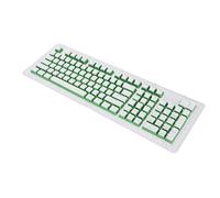 Denash PBT Key Caps US US Resistant OEM Height Ergonomic Design for Most Mechanical Keyboards 110 Keys (White cheese green word)