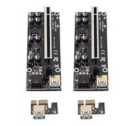 Denash PCIE 1x A 16X Ascending Card Stable Signal Good Fixation 8 6pin Capacitors Ascending Card for Graphic Extension Fed to for OS X, Black 2PCS