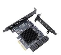 Denash PCIe 4X to 9 Port 3.0 Expansion Card, 6Gbps PCIe GEN3 Hard Drive Adapter with Hot Swap and AHCI Support, for 10 11
