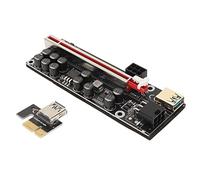 Denash PCIe Riser Operated Adapter Card Stable and Safe 6 PIN 11 Capacitors GPU Mining Powered Riser Adapter Card for Ethereum Litecoin Mining Equipment Black (Black)