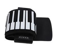 Denash Portable 61 Button Roll Up Piano Keyboard with LED Display for Adults Foldable Electronic Keyboard for Music Production At Home or on the Go