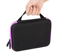 Denash Portable Essential Oil Storage Bag, 63 Slots Aromatherapy Organizer Case, Essential Oil Storage Box for Travel, Blue (Purple)