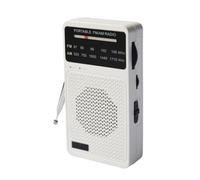 Denash Portable FM AM Radio, HiFi Sound, Extended Antenna, Magnetic Loudspeaker, One Hand Control, Shockproof, Battery Powered, Anti-Interference Technology, Belt (US Version)