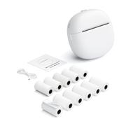 Denash Portable, Wireless Pocket Printer 57mm Thermal Photo Label Receipt Maker, with 6 Thermal Paper 5 Self Adhesive Paper, for IOS and