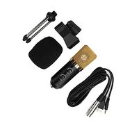 Denash Professional Condenser USB Desktop Microphone with Adjustable Tripod, Branch and USB Studio Mic for Laptop, Low Noise, Black (Black)