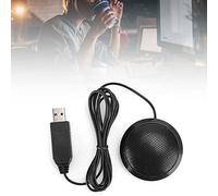 Denash Professional USB Collar -Clamp/Holder Microphone with a Stable Chip, Portable Voice Chat Tool for Video Conference, Black