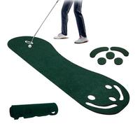 Denash Putting Green Sponge Rubber 3 Hole Anti Slip Putting Mat Indoor Training Aid for Indoor Outdoor Game Practice, with High Density Simulated Grass, Preventing Movement,