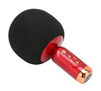 Denash Rechargeable Portable Microphone Karaoke Wireless Microphone with LED Light for a Party Car of Party Car, Low -noise Wireless for KTV and House (Red)