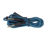Denash Replacement of the A10 A40tr Headphones Cable, Transparent Sound Quality, 2 M Braid Cable for 4, PC, Nylon Thread Protection, 1 Piece (Mute function - blue)