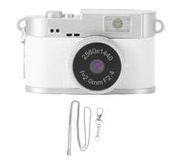 Denash Retro Digital Camera, 2K FHD Video 2MP Photo Camera, Portable, Lightweight, 128GB Card Included, 1.47 Inch Screen, LED Fill Light for Easy and Transfer (White)
