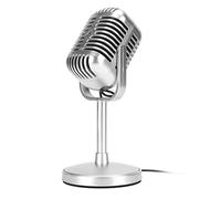 Denash Retro Mic, Wired Vintage Microphone Clear Sound Plug and Play for Karaoke for Performance