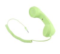 Denash Retro Mobile Telephone Handset, USB C Vintage Wired Cell Phone Handset with 3.5mm Jack, Handheld Laptop Headphones Computer Headset for Comfortable Calling (green)