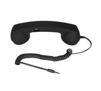 Denash Retro Mobile Telephone Handset, USB C Vintage Wired Cell Phone Handset with 3.5mm Jack, Handheld Laptop Headphones Computer Headset for Comfortable Calling (Black)