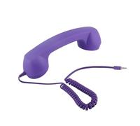Denash Retro Mobile Telephone Handset, USB C Vintage Wired Cell Phone Handset with 3.5mm Jack, Handheld Laptop Headphones Computer Headset for Comfortable Calling (Violet)