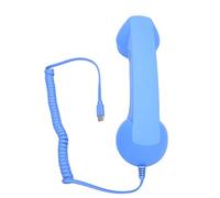 Denash Retro Phone Handset Vibrant Color Type C Wired Handheld Receiver with HiFi Speaker, Perfect for Long Distance Calls or Daily Chats (Blue)