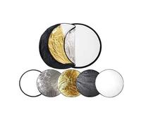 Denash Round Multiple Disco Reflector with Silver Gold and Black Options, Folding and Durable Material, Suitable for Filling Out, Canvas Material (80cm / 31.5in)