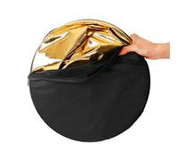 Denash Round Multiple Disco Reflector with Silver Gold and Black Options, Folding and Durable Material, Suitable for Filling Out, Canvas Material (30cm / 11.8in)