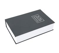 Denash Safety Lock Boxing Hard Back Book Storage Box with Combined Block to Store Valuables, Currencies, Bank Cards, Documents, for Use in the Home and Office, Stainless Steel with Black Texture