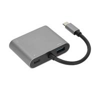 Denash Silvering Cube Adapter Type C 4 in 1 with USB VGA for Computer Electronic Accessories