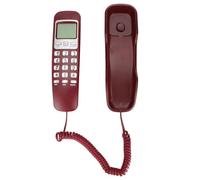 Denash Small Line of Line with LCD -Display Redial Function Numeric Keyboard for Home Hotel Office Use ABS Material (Red)
