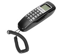 Denash Small Line of Line with LCD -Display Redial Function Numeric Keyboard for Home Hotel Office Use ABS Material (Black)