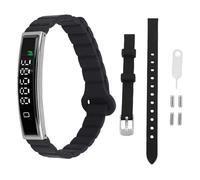 Denash Smart Bracelet Fitness Tracker, 18mAh Battery, Zinc Alloy, Magnetic Module, Daily Activity Monitoring for Android and IOS with Remote Photography (Black)