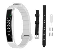 Denash Smart Bracelet Fitness Tracker, 18mAh Battery, Zinc Alloy, Magnetic Module, Daily Activity Monitoring for Android and IOS with Remote Photography (Silver)