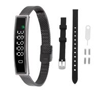 Denash Smart Bracelet Fitness Tracker, 5.3 Health Tracker Bracelet, Light and for Running, Riding, APP with Remote Camera Control and Trend Reports (Black)