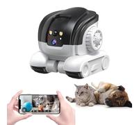 Denash Smart Robot Camera,1080P Indoor Movable Cam Battery Operated,2 Way Talk,Motion Detection,Night Vision Pet Camera with APP Interact with Your Pet Remotely