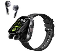 Denash Smart Watch with Earbuds, 2.01" HD Screen Fitness Watch, 2 in 1 Smartwatch with 100+ Sport Modes Fitness Tracker, Sleep/Heart Rate/Blood Pressure Monitor, Pedometer for iOS & Androd,Black