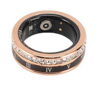 Denash Step Counting Smart Ring with IP68 Water Resistant, Fast Charging, Rhinestone Design for Women Men Gold, Suitable for Android 5.0 10 and Above Compatible (10#)