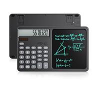 Denash Talking Calculator, Rechargeable Writing Pad Calculator with Notepad, Large Display for Business, School and Work (Black)