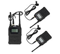Denash The Lavalier Microphone with a Double Channel with a Wireless Double Channel with a Strong Anti-image Interference for Interview Recordings, 2 Transmitter 1 Recipient for Recording Studio,