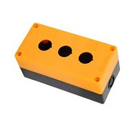 Denash Three Hole Push Button Switch Box, 22mm Switch Control Box, Protective Case for Push Button, Control (Yellow)