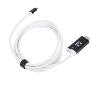 Denash TV HD Cable, 4K 144Hz USB C 3.2 to HDMI 2.1 Cable with 100W PD Charging, Portable USB C to HDMI Replacement for Docking Station (Black White)