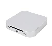 Denash Type C Hub Aluminum Alloy Stand for Mac Mini M4 Dock with 10Gbps USB Ax3, M.2SSDx2 Storage Memory Card 40Gbps Bandwidth PCIe 4.0M.2 Slots, Easy Setup Stylish Compact Design (GB Plug)