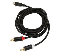 Denash Type C to Dual Stereo Hifi Hifi Cord Adapter Gold Plade for the House, Flexible Durabile Nylon Material (2m)