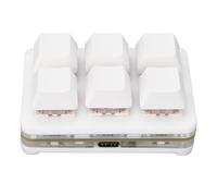 Denash Type C USB Plug and Play RGB Mechanical Keyboard with Memory Function, Small Mechanical Keyboard, Hot Swappable Mechanical Switches, for Office Gaming Music (White)