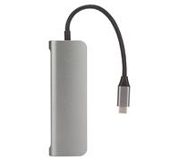 Denash USB C HUB 8 in 1 High Speed 4K HD 3 USB3.0 PD Data Fragments for Pro Gray Aluminum Alloy