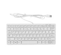 Denash USB Wired Keyboard 78 Keys Compact Silent Slim Low Profile Ultra Thin Keyboard for PC Laptop Tablet Desktop with Quiet Switch Ergonomic Multimedia Keys (White)