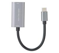 Denash Video Capture Card, TYPE-C HDMI to USB-C 4K 1080P HD Game Live Silver Gray Free Drive for Video Live Broadcast, Record Live Broadcast, Conference Recording