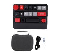 Denash Wireless RGB Mechanical Numeric Keypad Hot Swappable Macro Programmable Numpad, 15 Key Keyboard, Tri Mode for PC Laptop with Joystick Knob Control (Black Red)