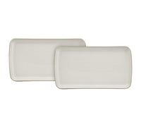 Denby 375048880 Natural Canvas 2 Piece Small Rectangular Platter Set, Cream