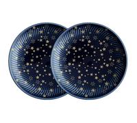Denby Arc Porcelain Stars Small Plate 2 Piece Set Gold