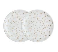 Denby Arc Porcelain Stars Small Plate 2 Piece Set Gold