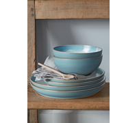Denby Azure Haze 12 Piece Coupe Tableware Set in Green Denby Green