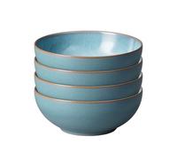 Denby - Azure Haze Blue Cereal Bowls Set of 4-820ml Dishwasher, Microwave & Oven Safe - Stoneware Ceramic Bowls for Porridge, Soup, and Puddings - Chip & Crack Resistant