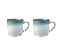 Denby - Azure Haze Blue Coffee Mug Set of 2 - 400ml Large Stoneware Ceramic Tea Mug Set For Home & Office - Dishwasher Safe, Microwave Safe - Blue,